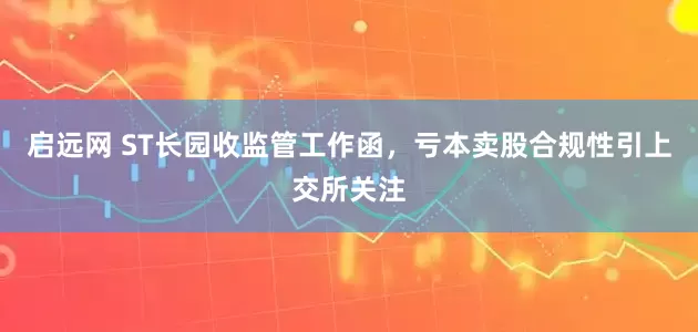启远网 ST长园收监管工作函，亏本卖股合规性引上交所关注